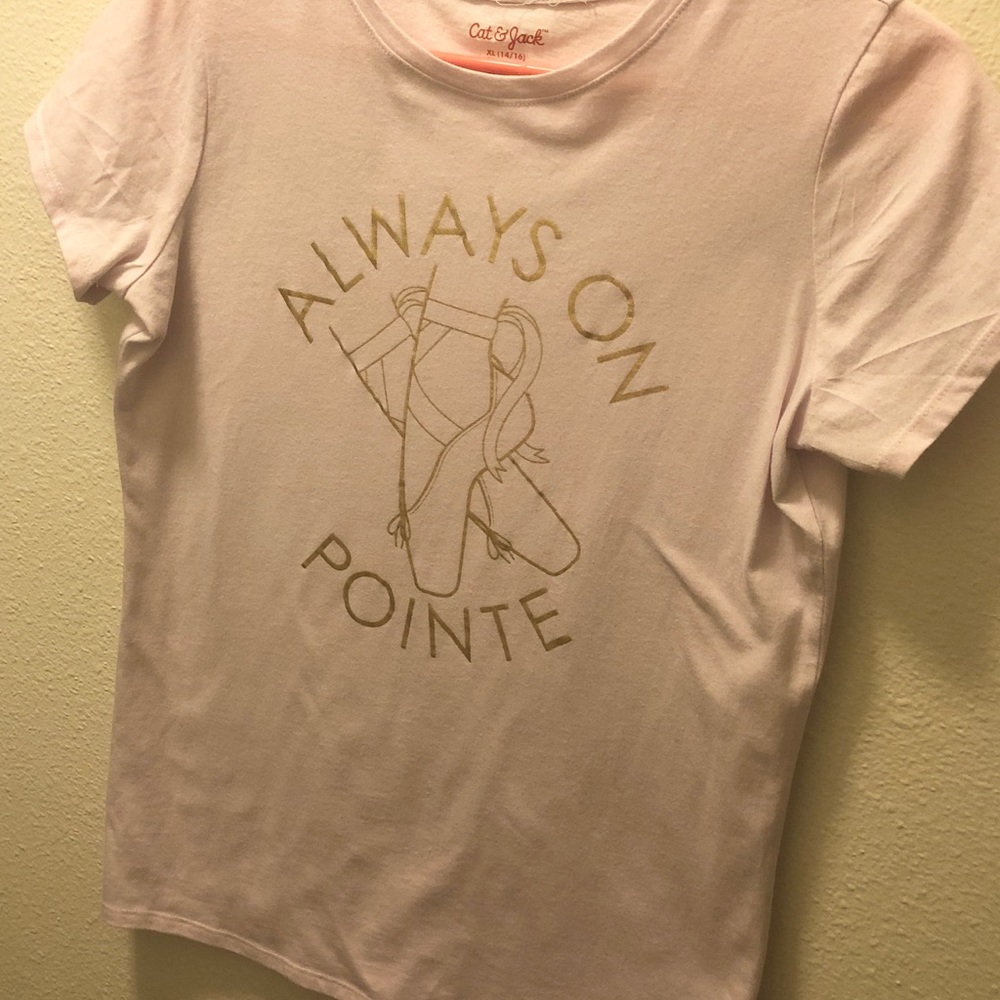 Cat & jack pink ballet kid shirt